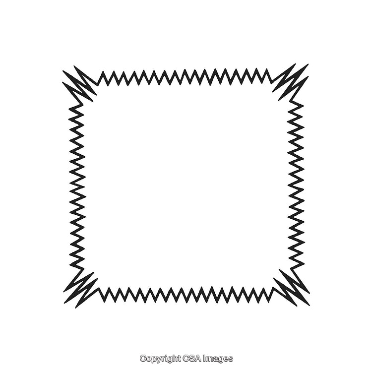 Abstract Zigzag Square Border in Monochrome Style