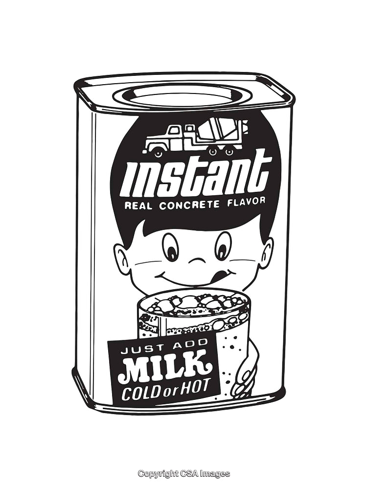 Vintage-Style Line Art Illustration of Can Label With Whimsical Design