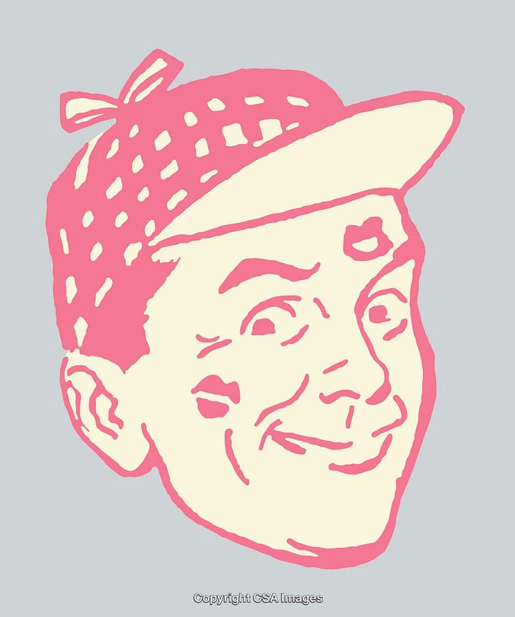 Colorful Illustration of a Smiling Face in Retro Style Art