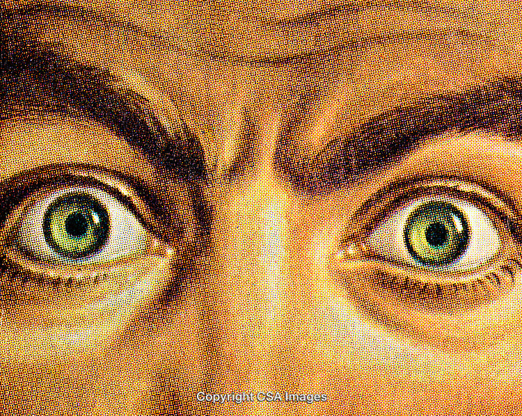 Close-Up of Widened Eyes With Focused Expression in Artistic Style