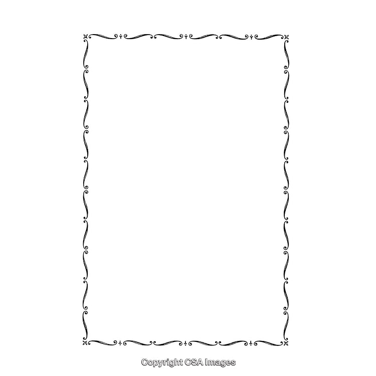 Elegant Black and White Decorative Border with Scrolling Design Elements