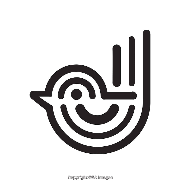 Minimalist Black and White Bird Logo with Stylish Design