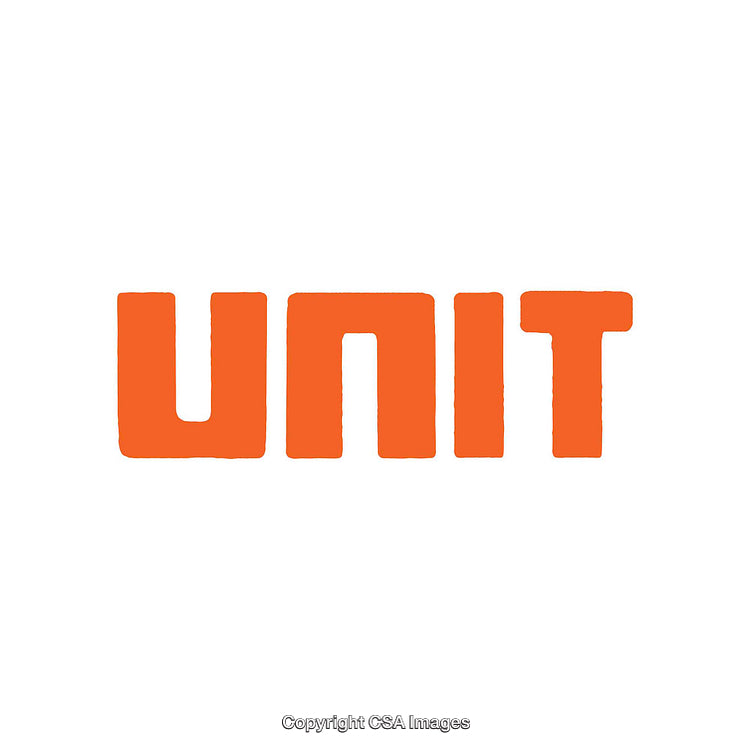 Bold Orange Text Displaying the Word 'Unit' on White Background