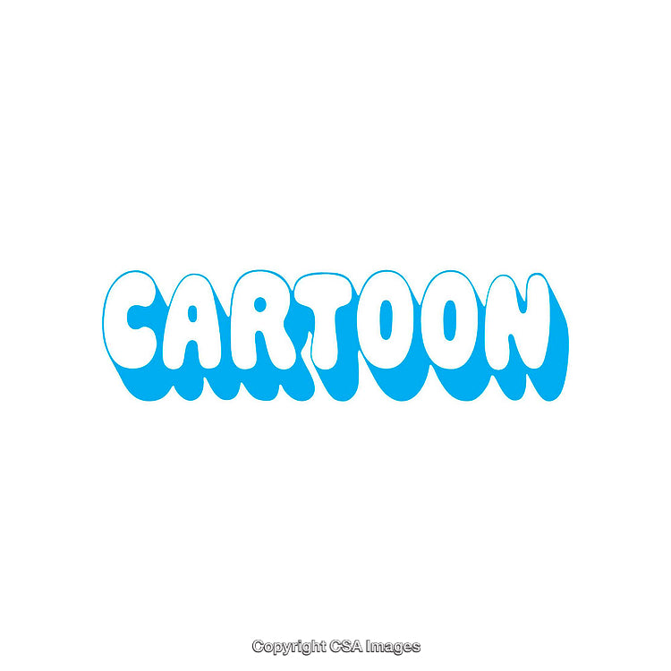Cartoon Styled Text with Fun Blue and White Colors on a White Background