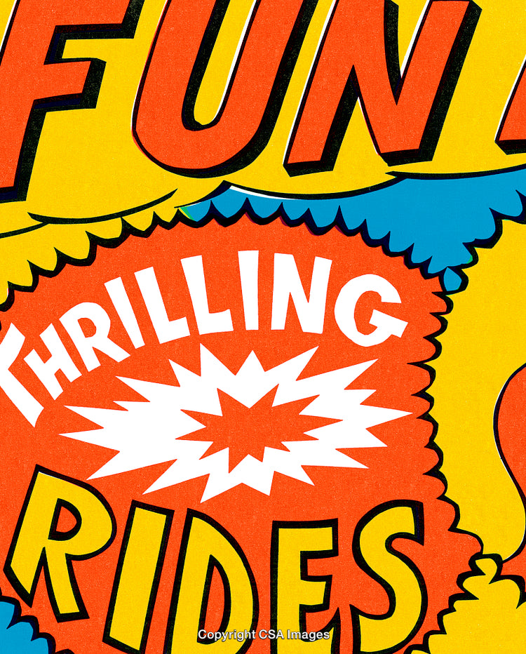 Colorful Retro Design Featuring Fun and Thrilling Typography Artwork