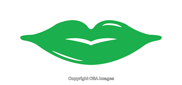 Green Lips Icon Symbolizing Beauty and Environmental Awareness