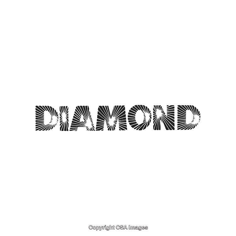 Creative Text Design Featuring the Word 'Diamond' in Black Radiant Lines