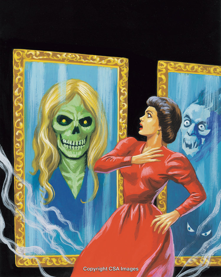 Woman Shocked by Supernatural Portraits Displayed in Gold-Forged Frames