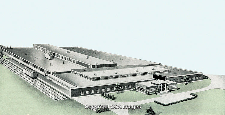 Aerial View of Industrial Building on Vast Land