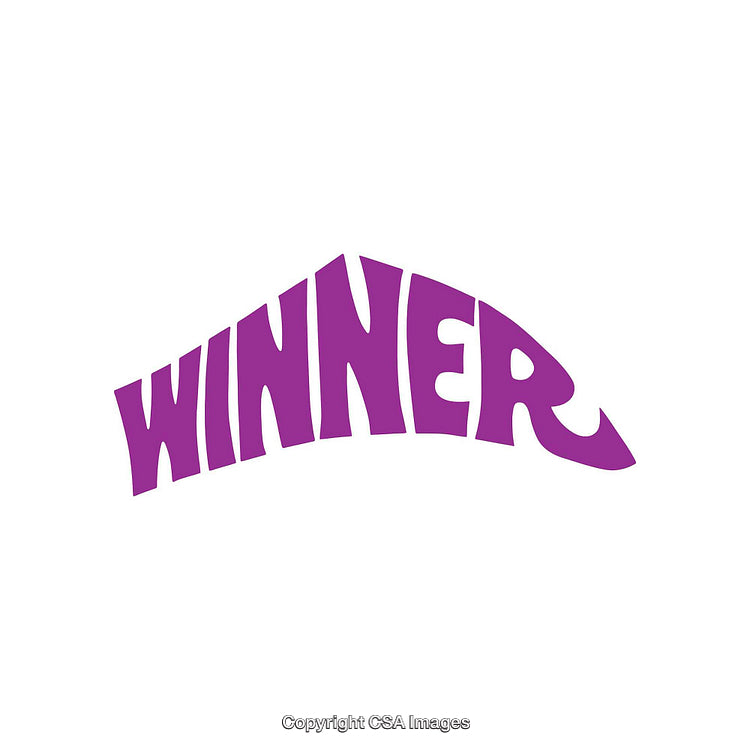 Purple Winner Text Logo on White Background with Bold Typography