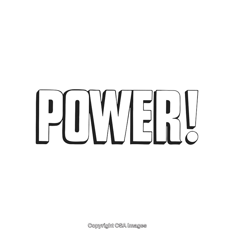 Stylized Typography Artwork Emphasizing the Concept of Strength and Power