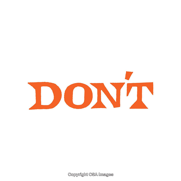 Bold Orange Text Saying 'Don't' on Simple White Background