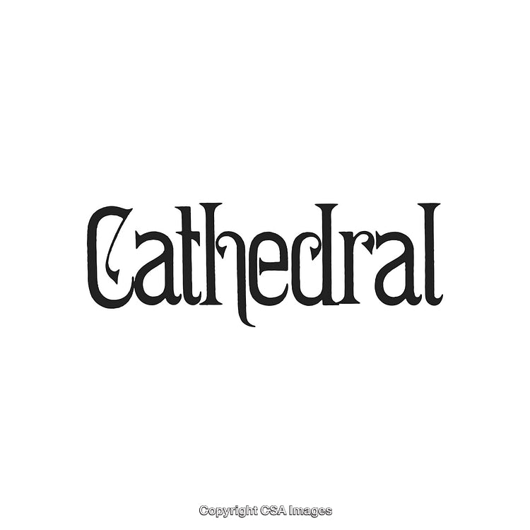 Cathedral Wordmark in Black Traditional Style with Gothic Design Elements