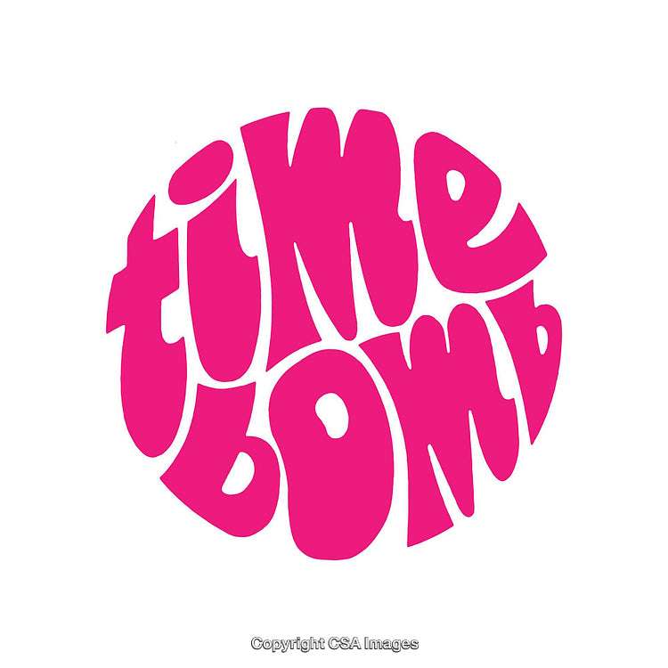 Bold Pink Typography Expressing the Concept of Time in Abstract Style