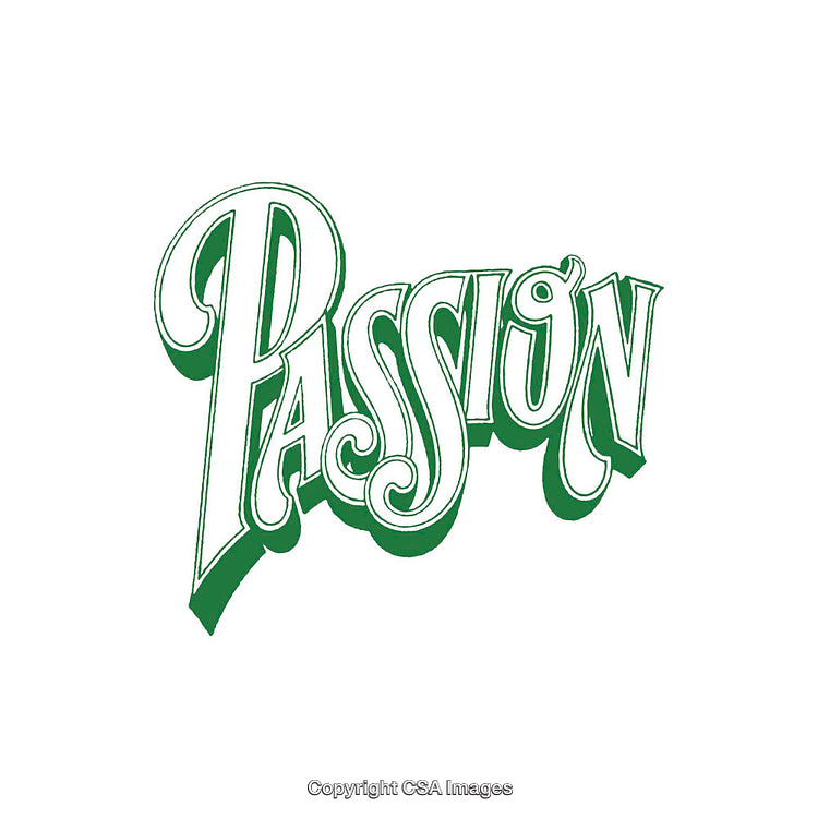 Green Artistic Typography Design Featuring the Word Passion