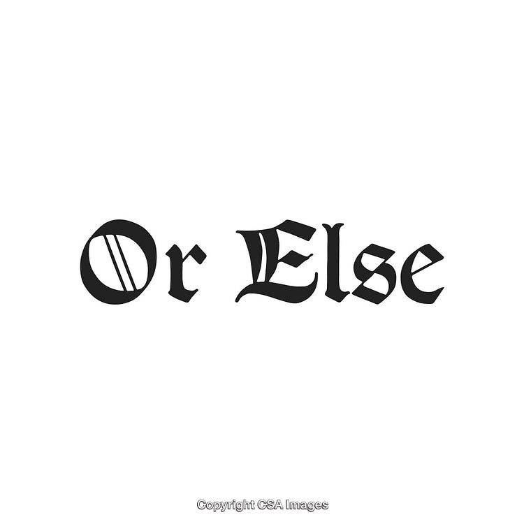 Stylized Gothic Typography Artwork Featuring Phrase 'Or Else' in Black