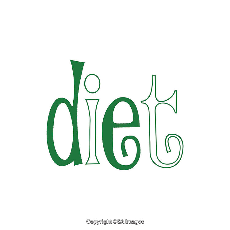 Green Text Design with the Word 'Diet' on White Background