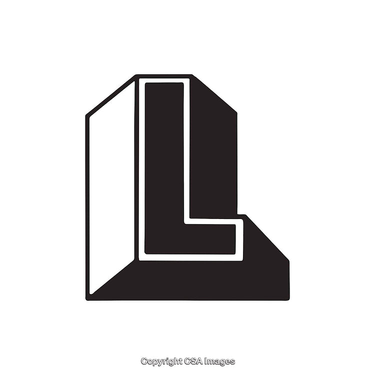 Stylized Monochrome Design of the Letter L in Geometric Form
