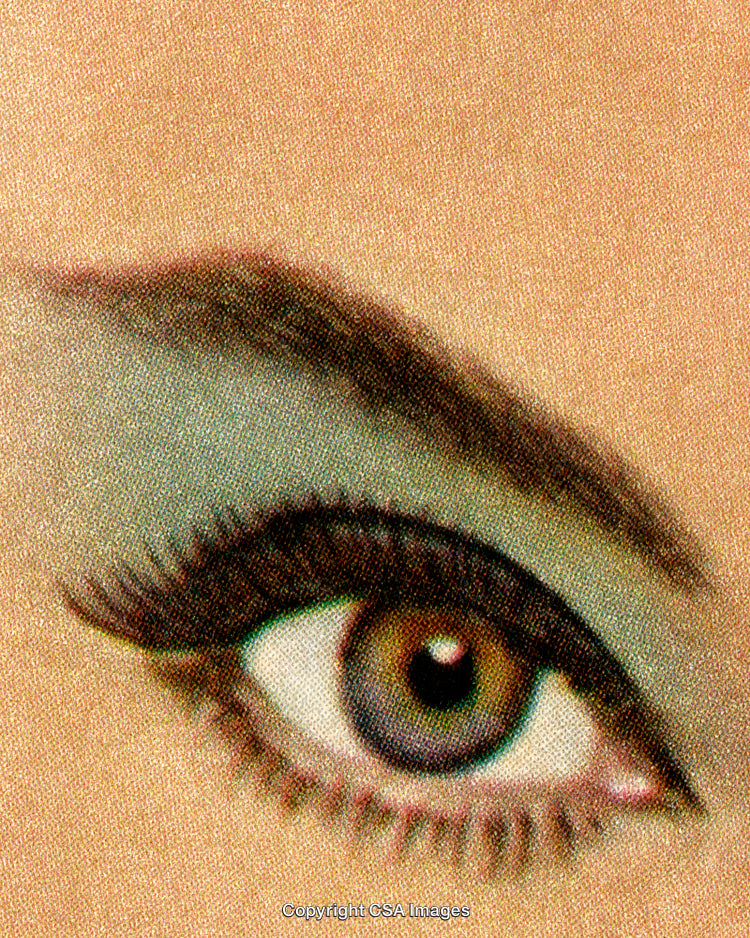 Close-Up of an Eye With Green Eyeshadow and Detailed Texture