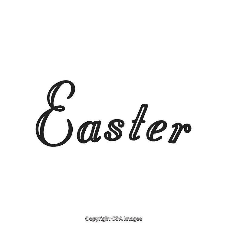 Stylish Handwritten Typography Celebrating the Easter Holiday in Black Ink