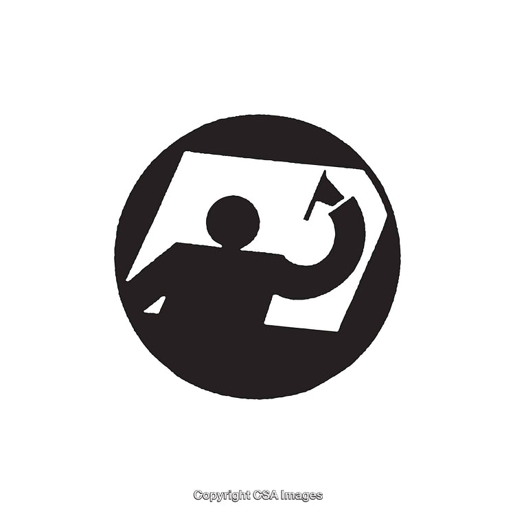 Minimalist Black and White Icon Depicting a Creative Action