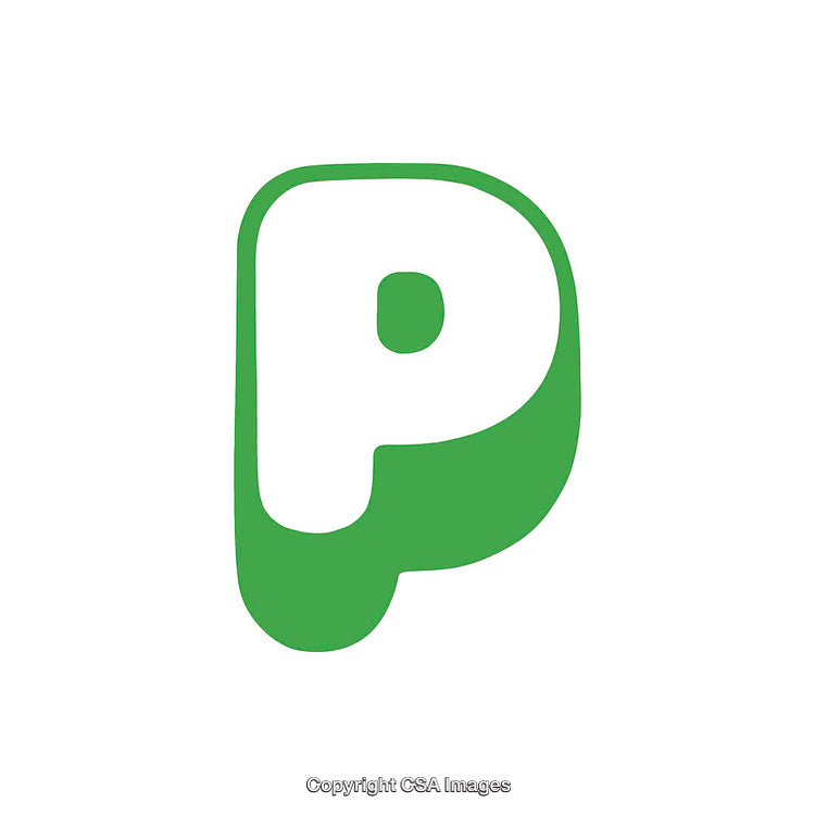 Green and White Letter P Logo Design on White Background