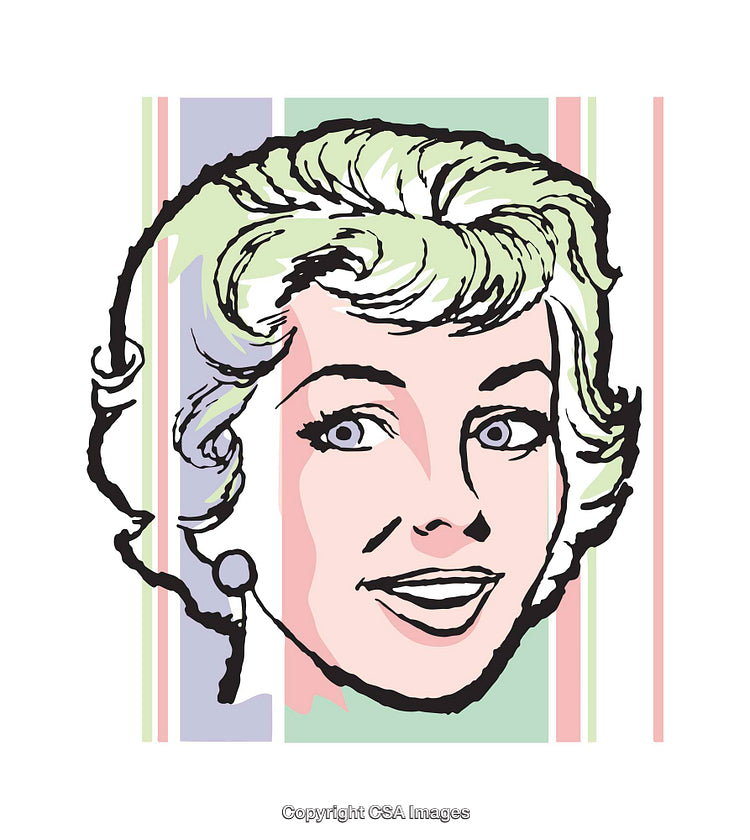 Colorful Pop Art Styled Illustration of a Smiling Woman Face Portrait
