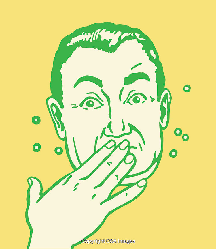 Colorful Retro Pop Art Illustration of Surprised Expression on a Smiling Face