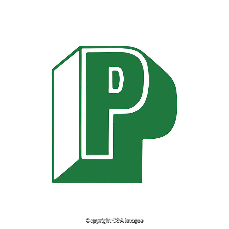 Green Letter P Illustration on a Minimal White Background