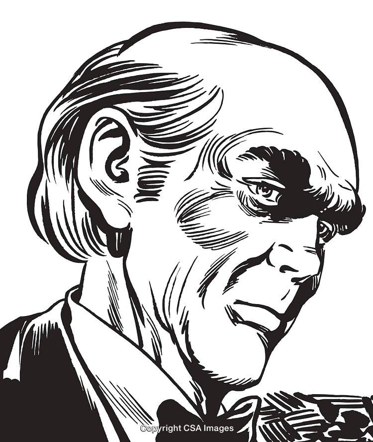 Illustration of a Thoughtful Man in Retro Comic Style Drawing