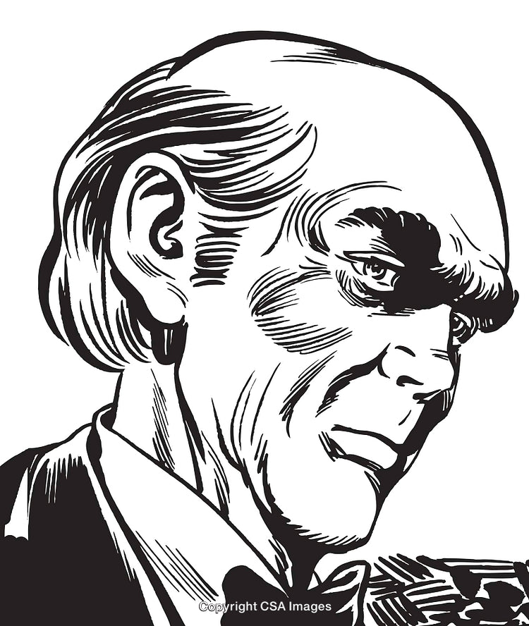 Illustration of a Thoughtful Man in Retro Comic Style Drawing