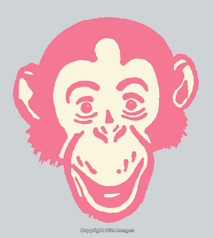 Illustration of Smiling Chimpanzee with Colorful Modern Art Style