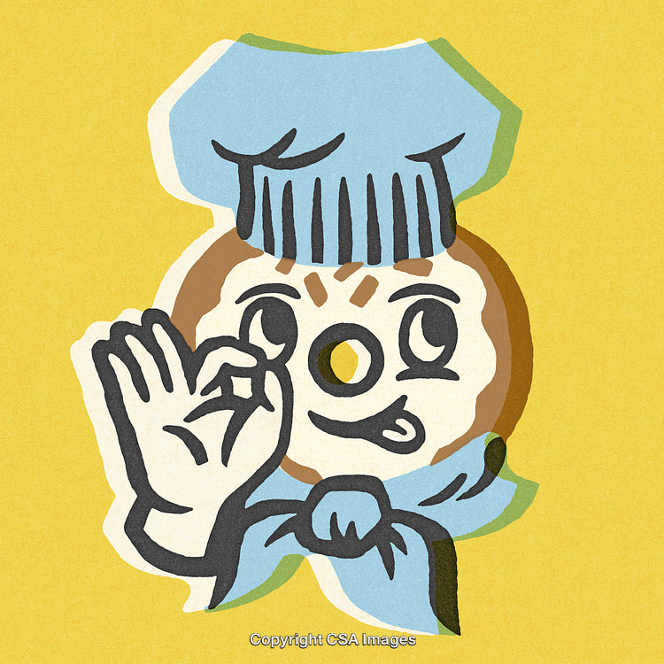 Whimsical Cartoon Chef Illustration with Playful Expression and Colorful Style