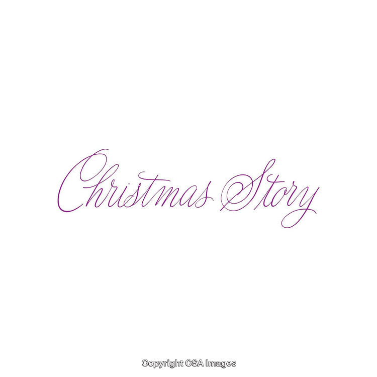Elegant Scripted Text of 'Christmas Story' in Stylish Purple Calligraphy