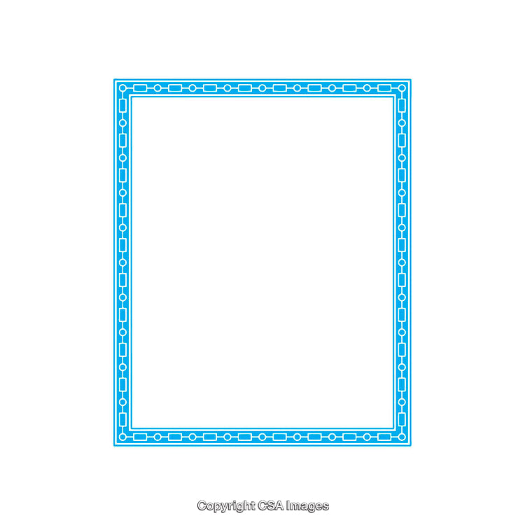 Minimalist Blue Geometric Frame Design with Chain Link Border
