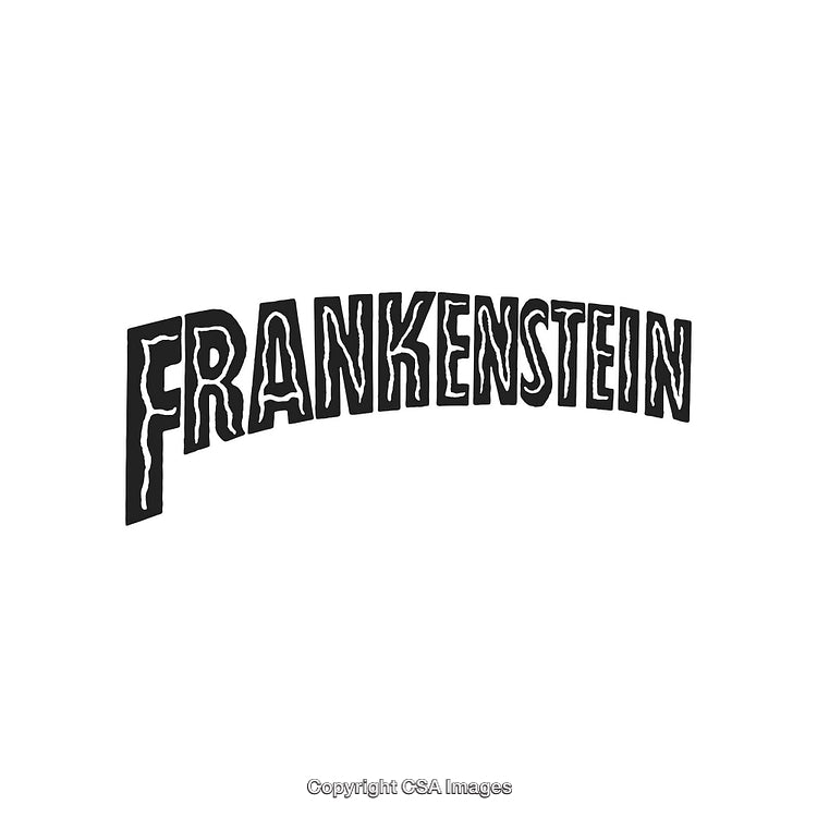 Retro Styled Frankenstein Font Design With Classic Lettering in Black and White