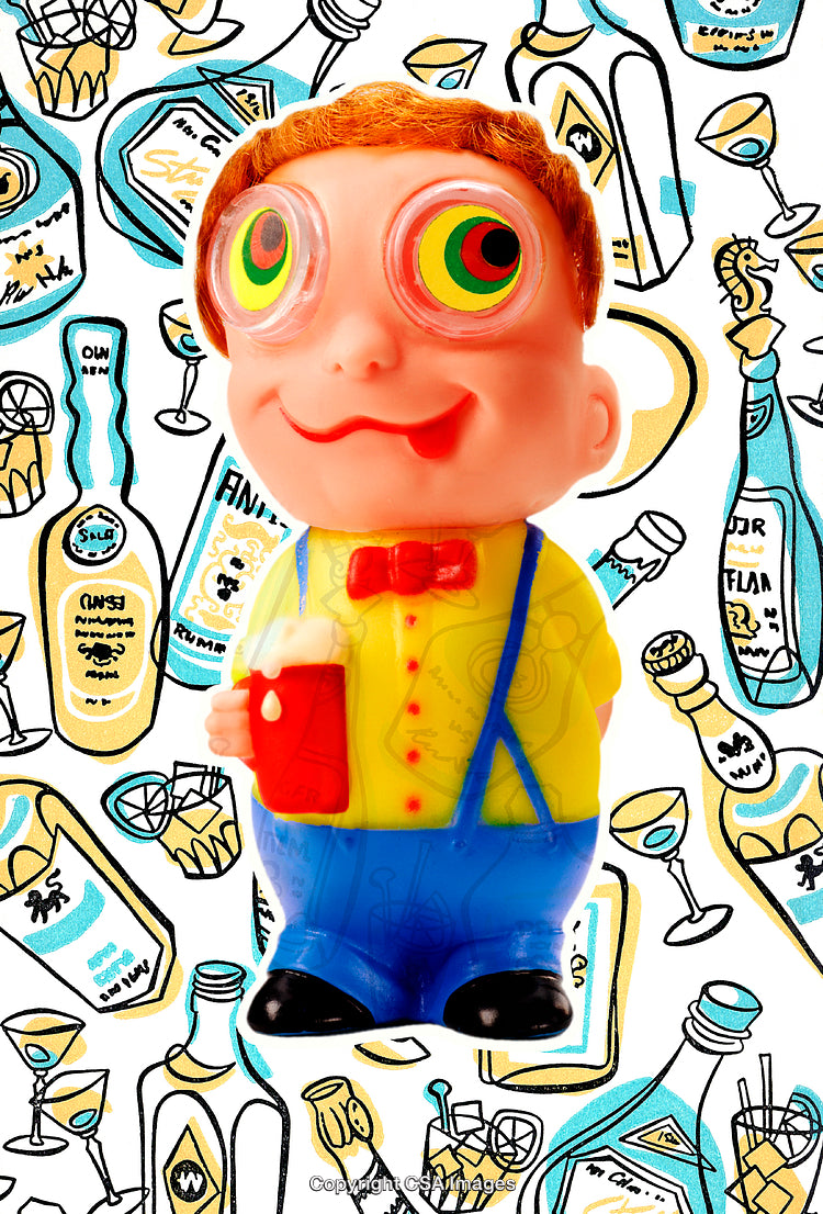 Colorful Toy Figurine Featuring Bright Eyes and Fun Accessories
