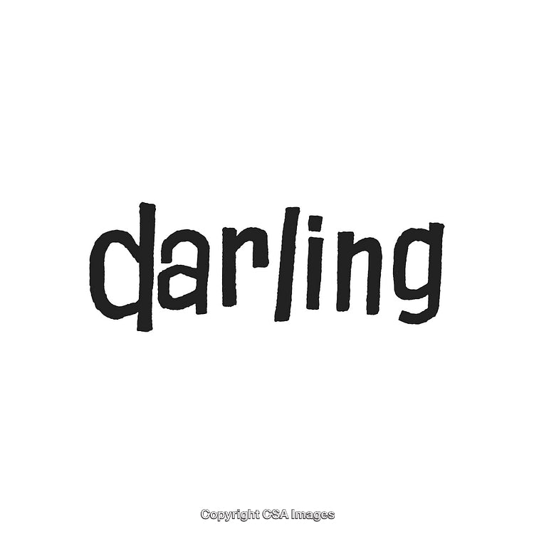 Elegant Script Typography Spelling the Word 'Darling' on White Background