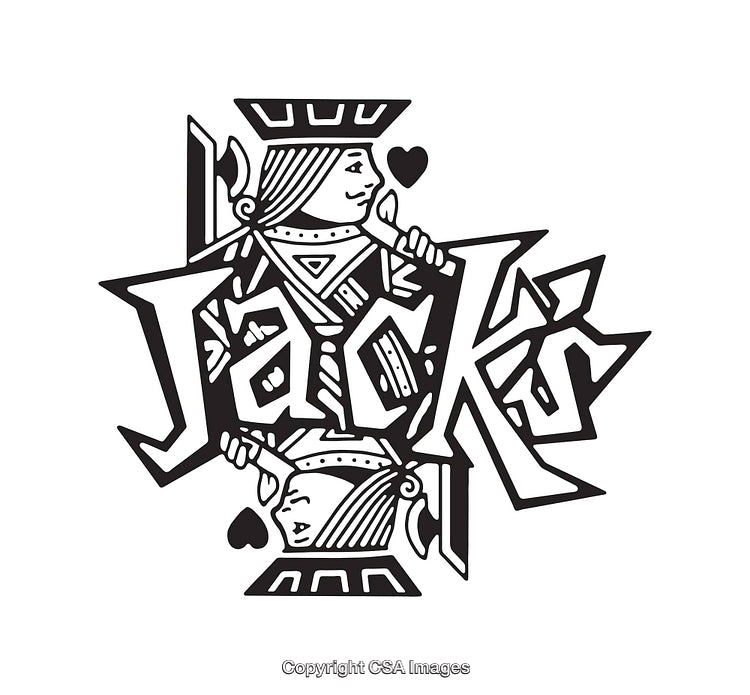 Black And White Jack of Spades Artistic Illustration In Decorative Style