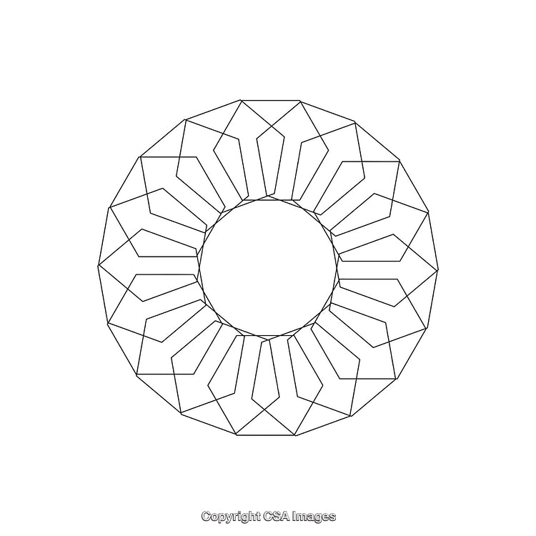 Geometric Line Art Circular Shape in Monochrome Style