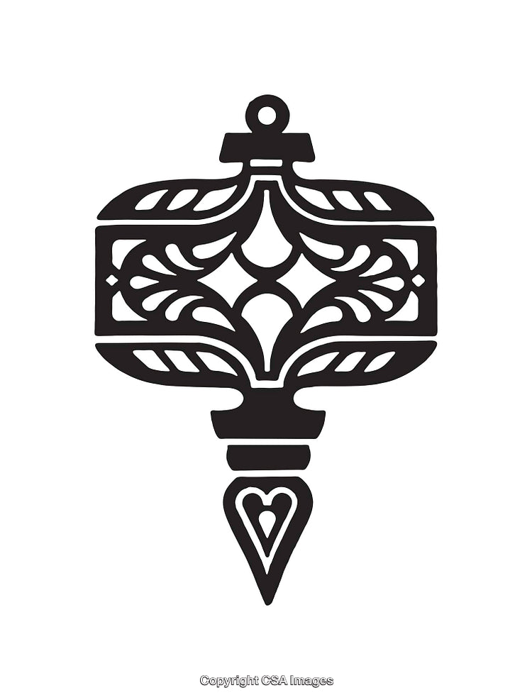 Elegant Black and White Line Art Illustration with Symmetric Design