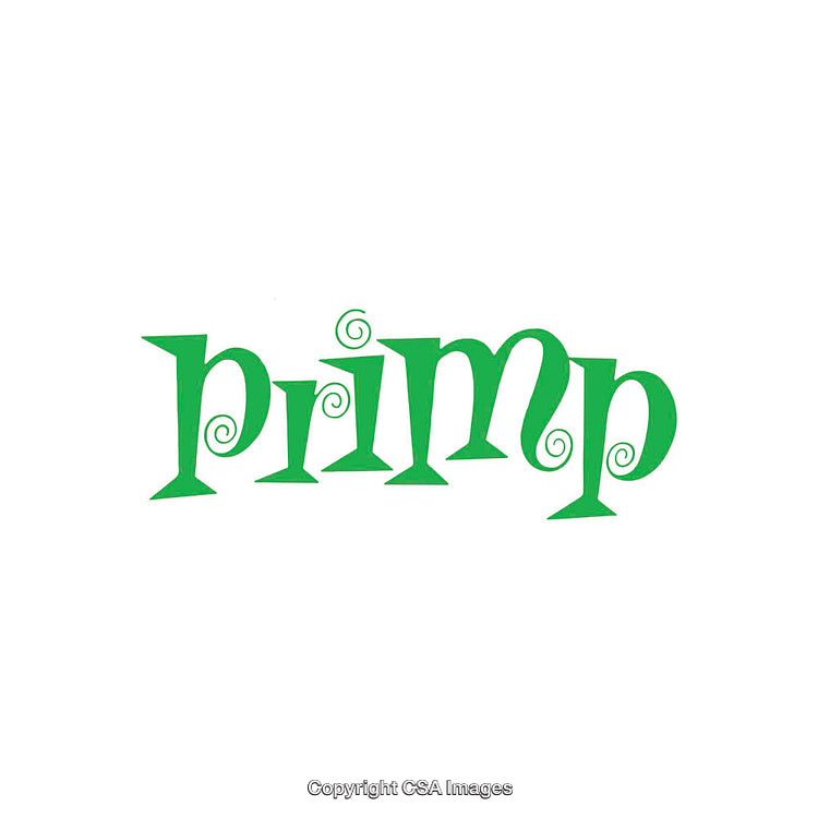 Stylized Green Text Art on White Background with Elegant Swirls
