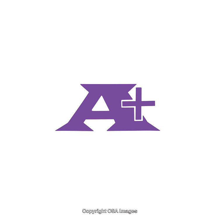 Purple Stylized A Plus Letter Logo Design on White Background