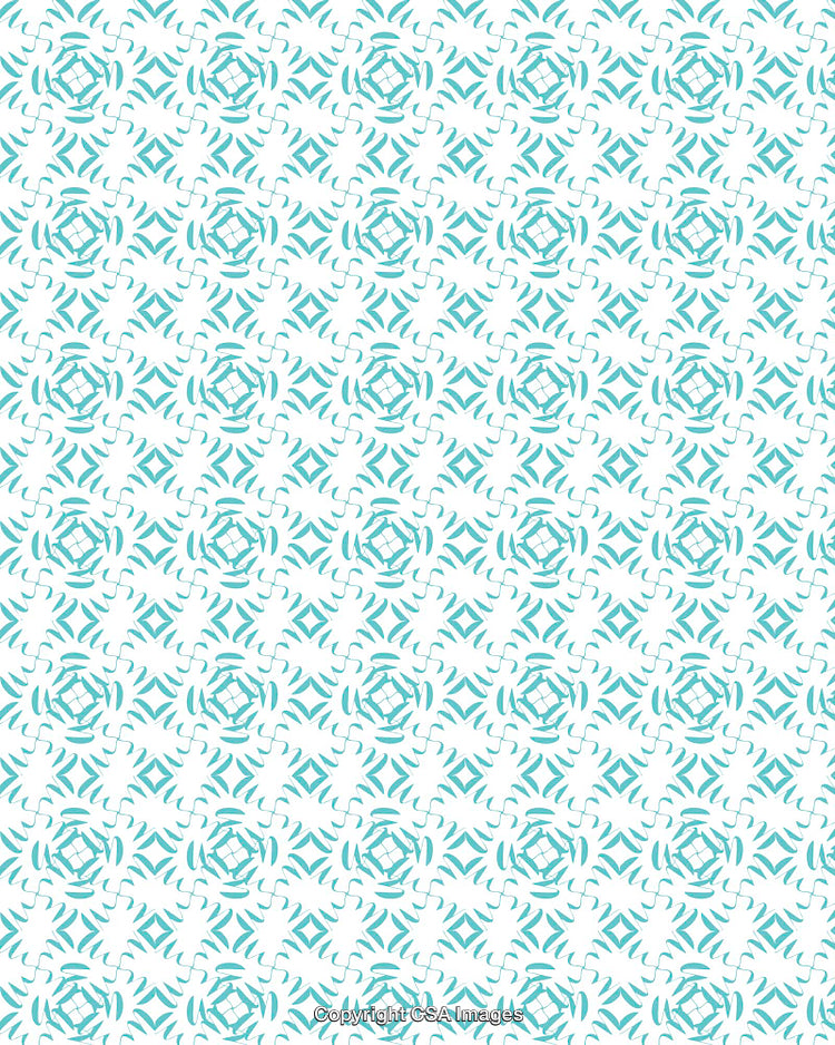 Abstract Geometric Pattern with Blue Shapes on White Background