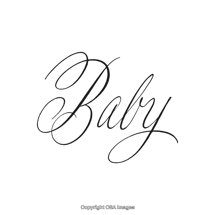Elegant Calligraphy Text Featuring the Word Baby in Cursive Style