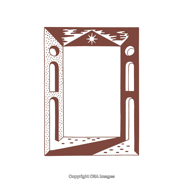 Abstract Geometric Art Frame With Artistic Archways and Minimalist Design Elements