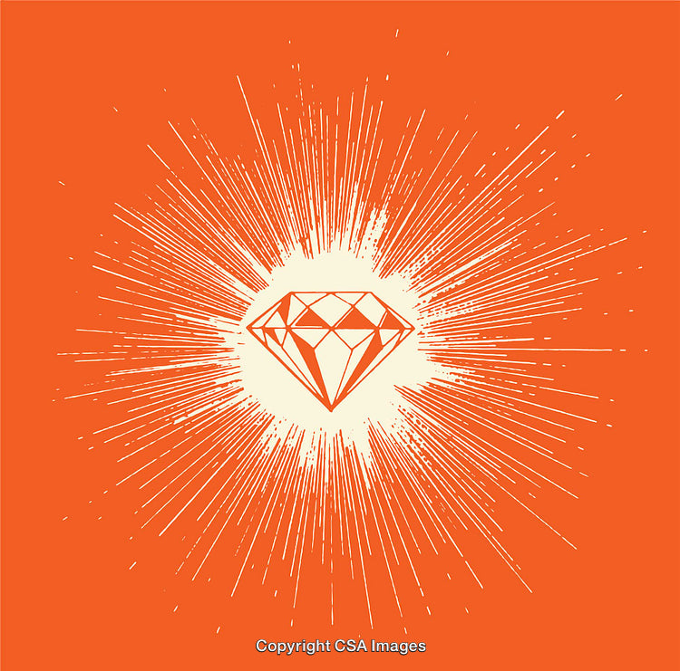 Radiant Gem in Orange with Linear Burst Design