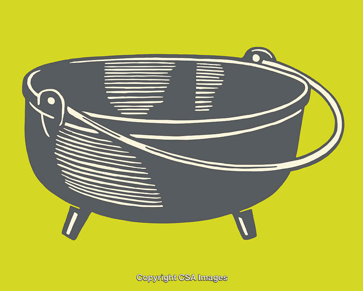 Illustration of a Kitchen Pot with Handle on a Bright Background