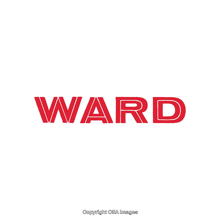 Red Text Depicting the Word 'Ward' on a White Background