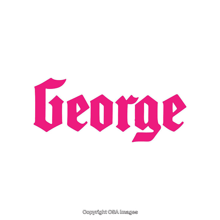 Gothic Pink Typography Design Displaying the Word George on a White Background